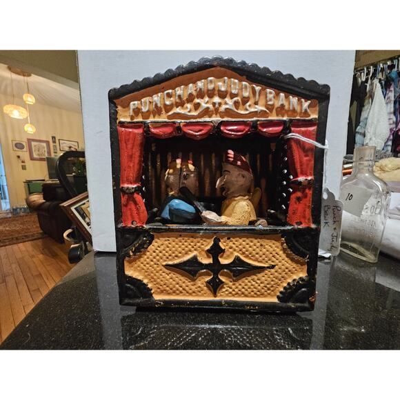 Punch and Judy Vintage Cast Iron Mechanical Coin Bank - Picture 2 of 7